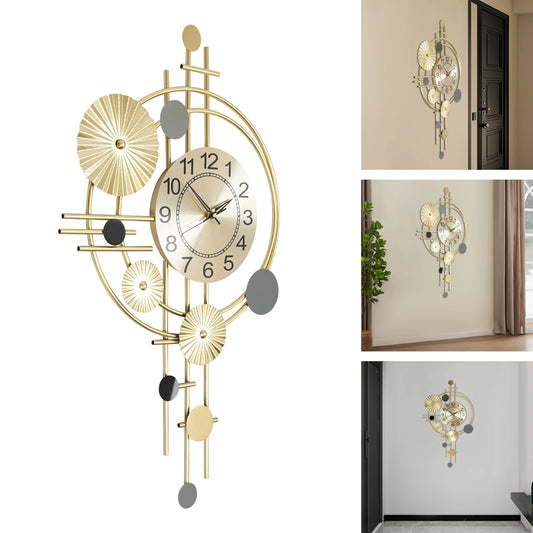 Decorative Art Wall Clock Silent Non Ticking For Living Room