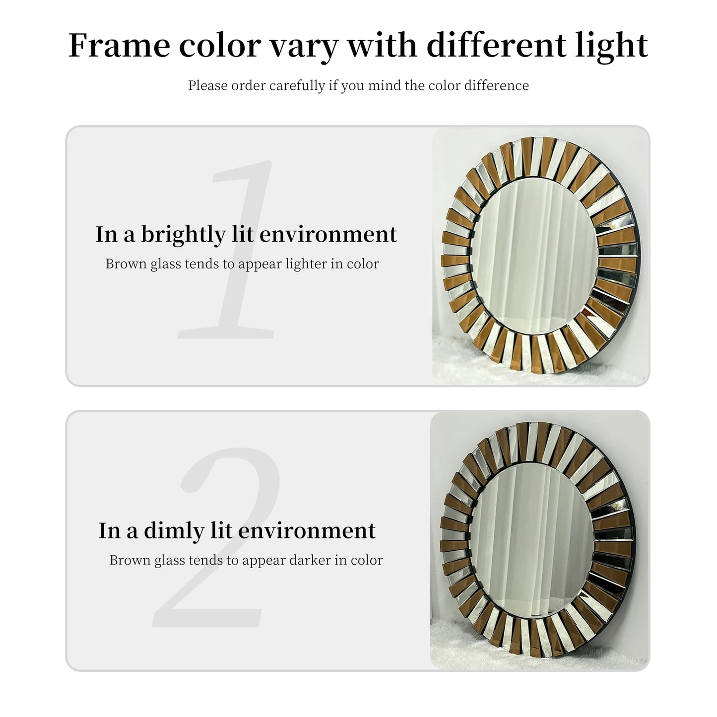 Round Starburst Decorative Wall Mirror For Bathroom Bedroom Living Room