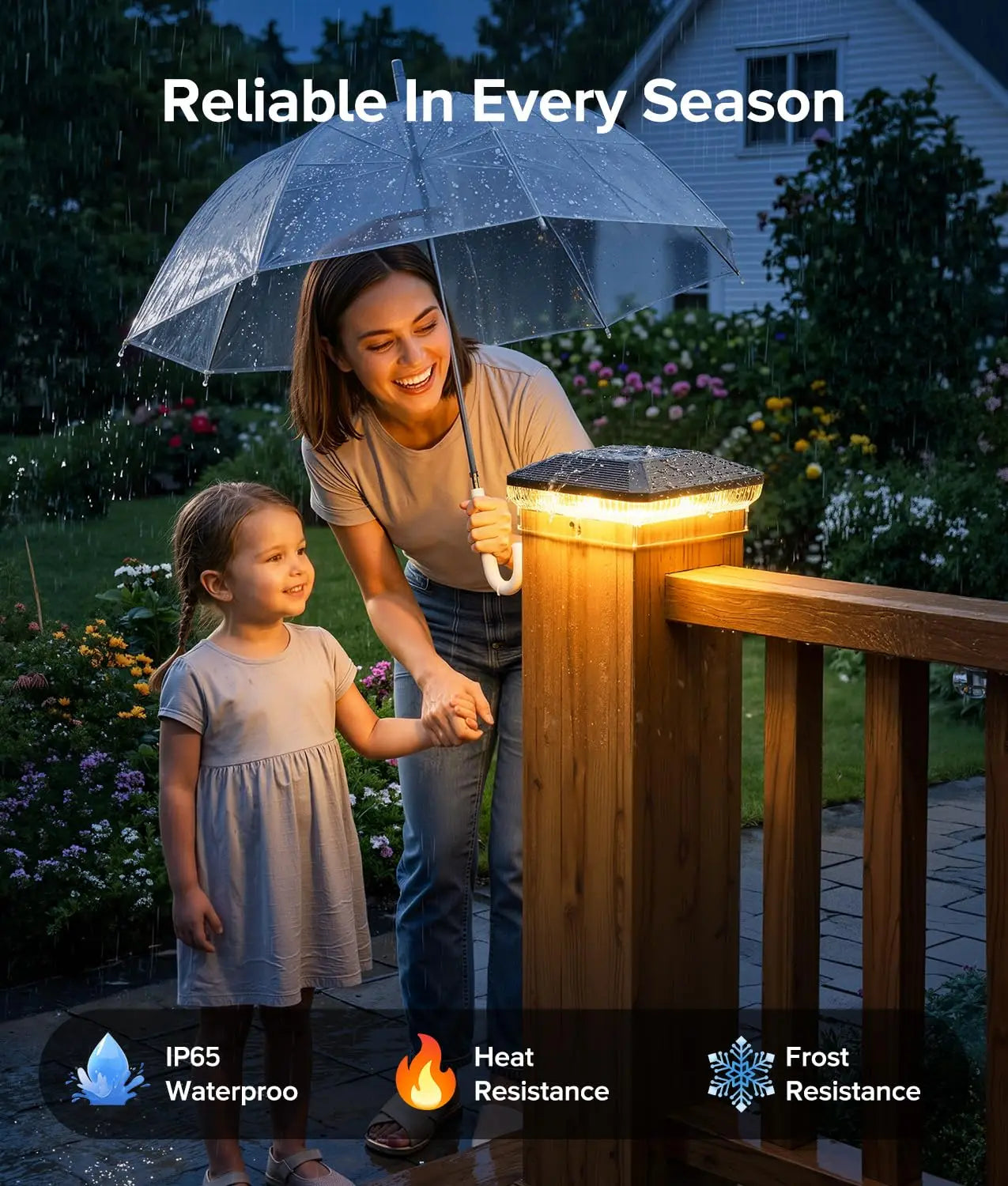 Kpstek Solar Post Cap Lights Outdoor Waterproof Led Fence Lighting