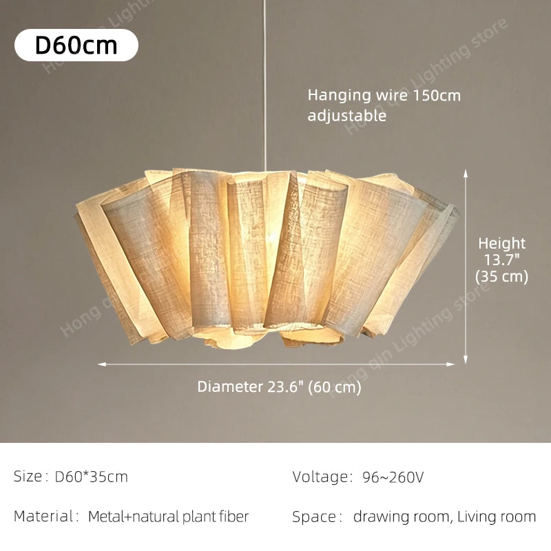Yingxuan Wabi Sabi Pleated Pendant Chandelier for Dining Room
