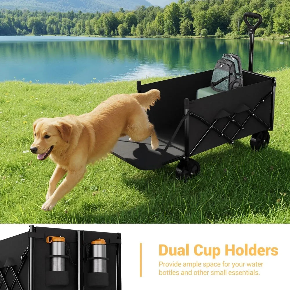 NBVCX Foldable Utility Wagon With Extended Tailgate For All Terrain