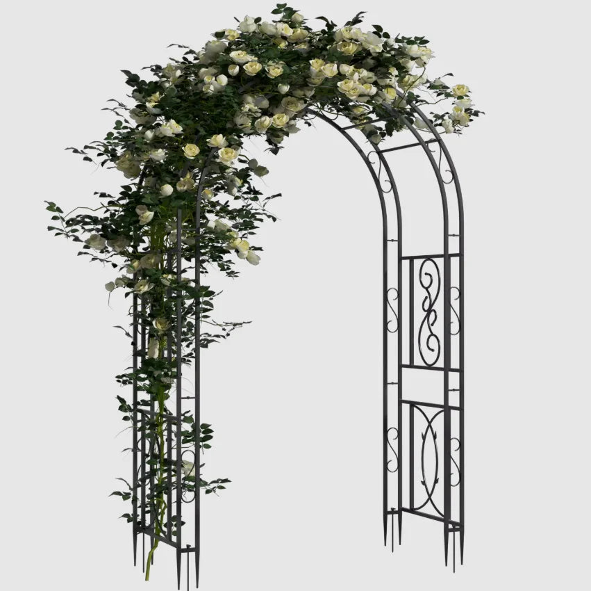 Heavy Duty Metal Garden Arbor Trellis for Climbing Plants Arch
