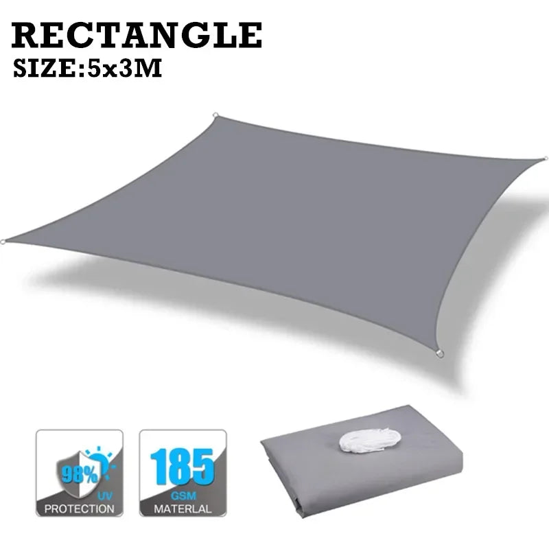 160GSM Waterproof Sun Shade Sail For Outdoor Patio Garden