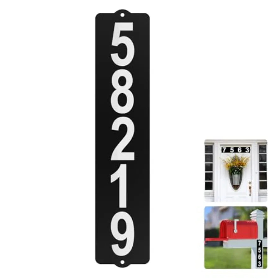 Wooden Address Plaque With Mailbox Numbers Waterproof Horizontal Mount