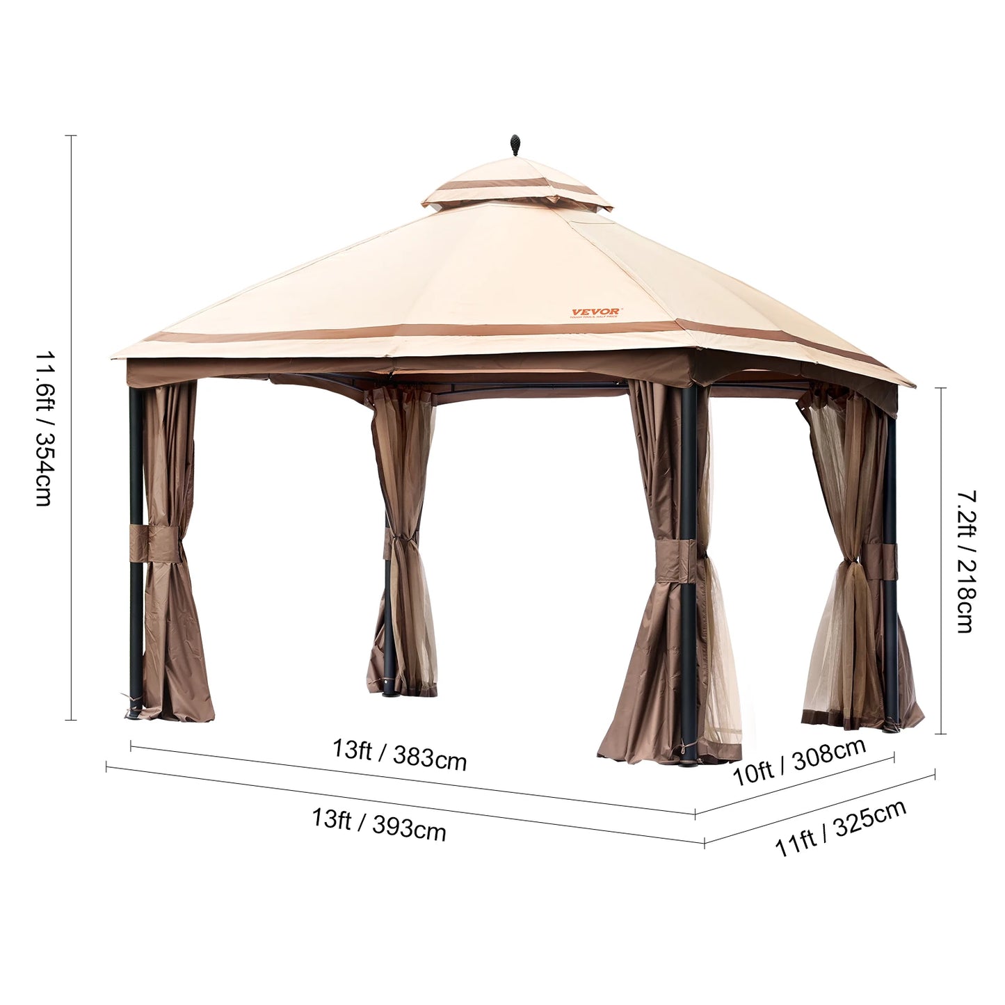 Portable Gazebo Canopy Tent Waterproof Collapsible Market Shelter