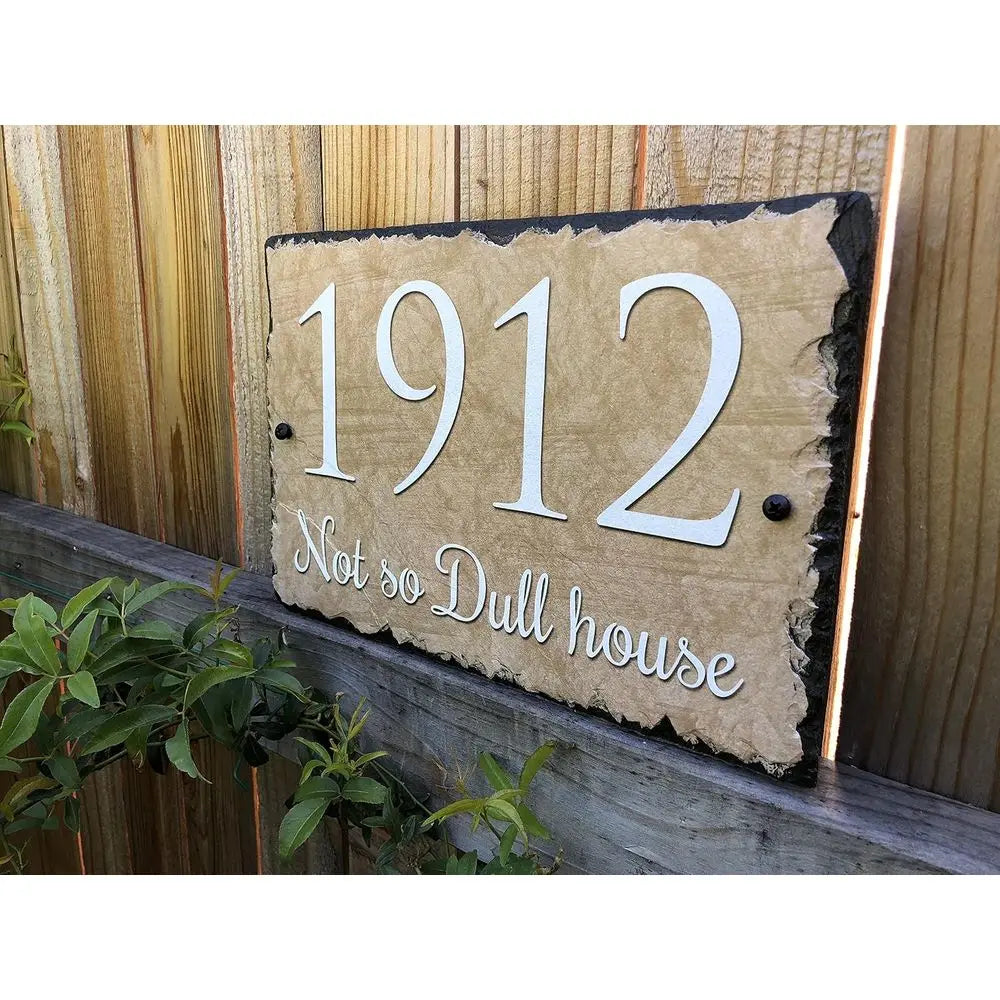 Customized Stone Address Plaque Outdoor House Number Sign Home Wall