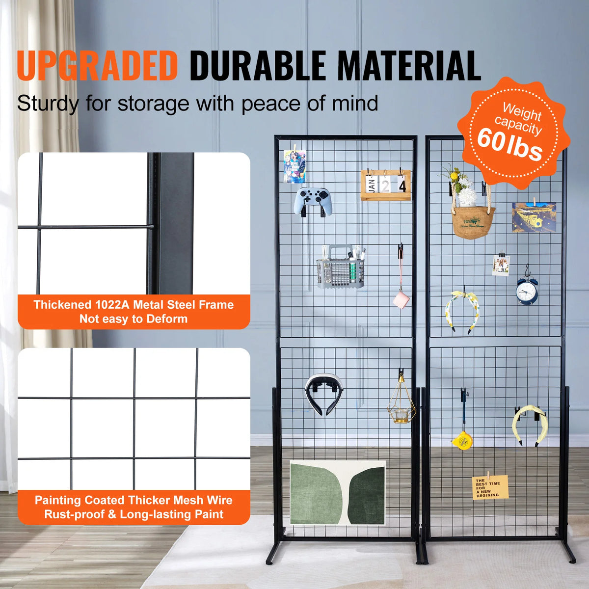 SucceBuy Double Sided Wire Gridwall Display Rack With Hooks
