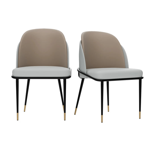 Luxurious Upholstered Dining Chairs Set Microfiber Silicone Leather Kitchen