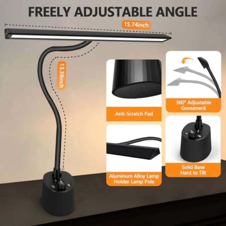 Piano Light - LED Piano Lamp for Grand/Upright/Digital Pianos - Adjustable Piano Light Desk Lamp with Flexible Gooseneck, 5 Col