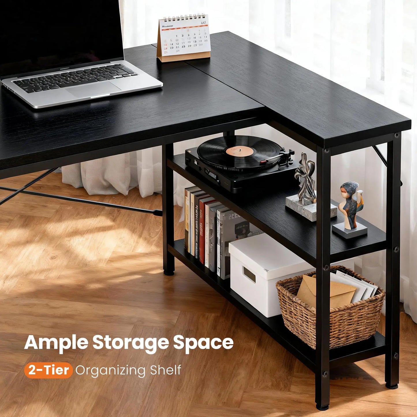 JHK L Shaped Desk for Home Office with Builtin Storage