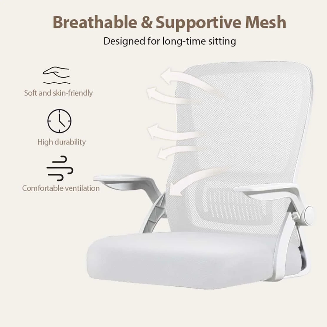Office Chair Ergonomic Mesh Swivel Chair With Flip Up Arms