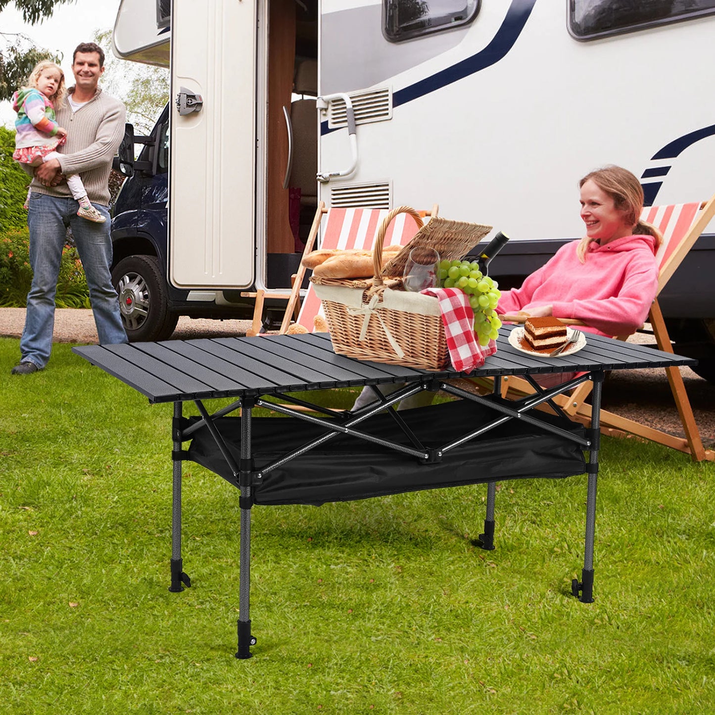 Outdoor Folding Camping Table Ultralight Large Capacity With Carrying Bag