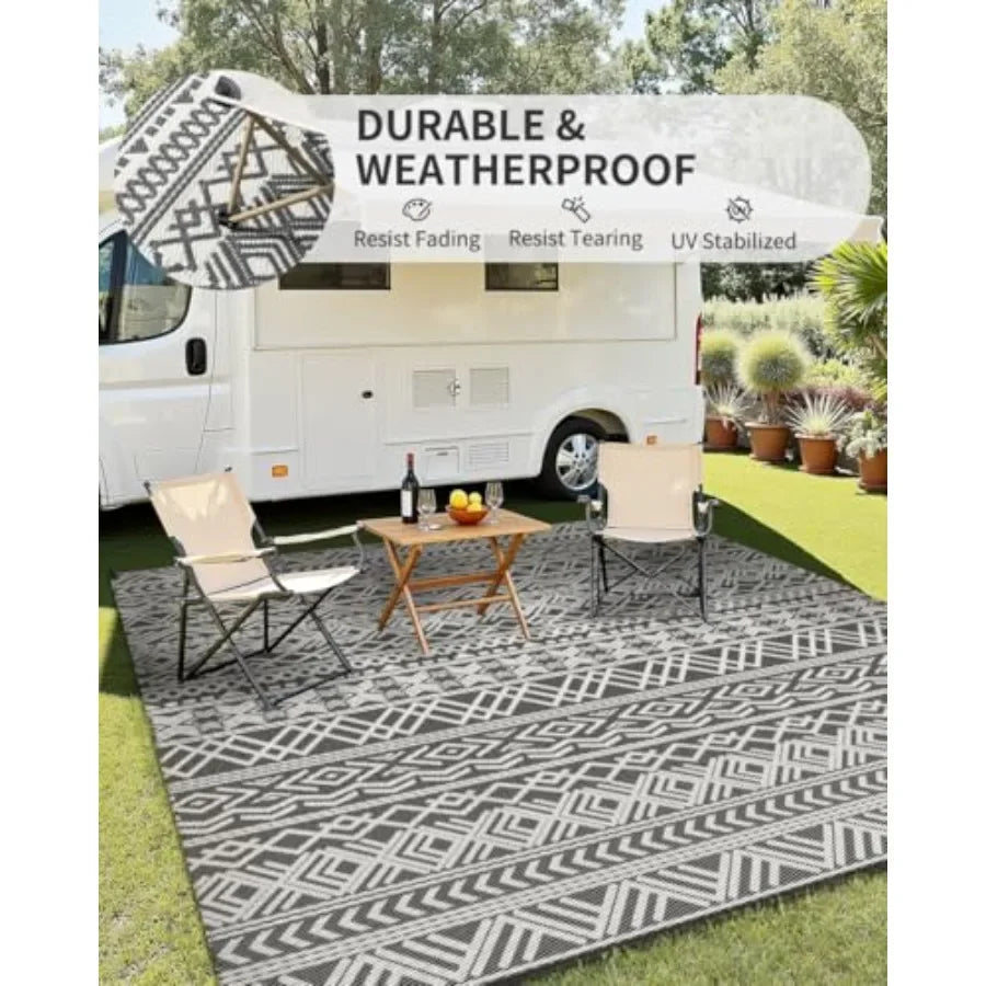 Outdoor Rug Carpet Waterproof 5x8 Outdoor Patio Rug Mat Reverisble Plastic Straw Outdoor Rug for RV Camping Picnic Beach Balcon