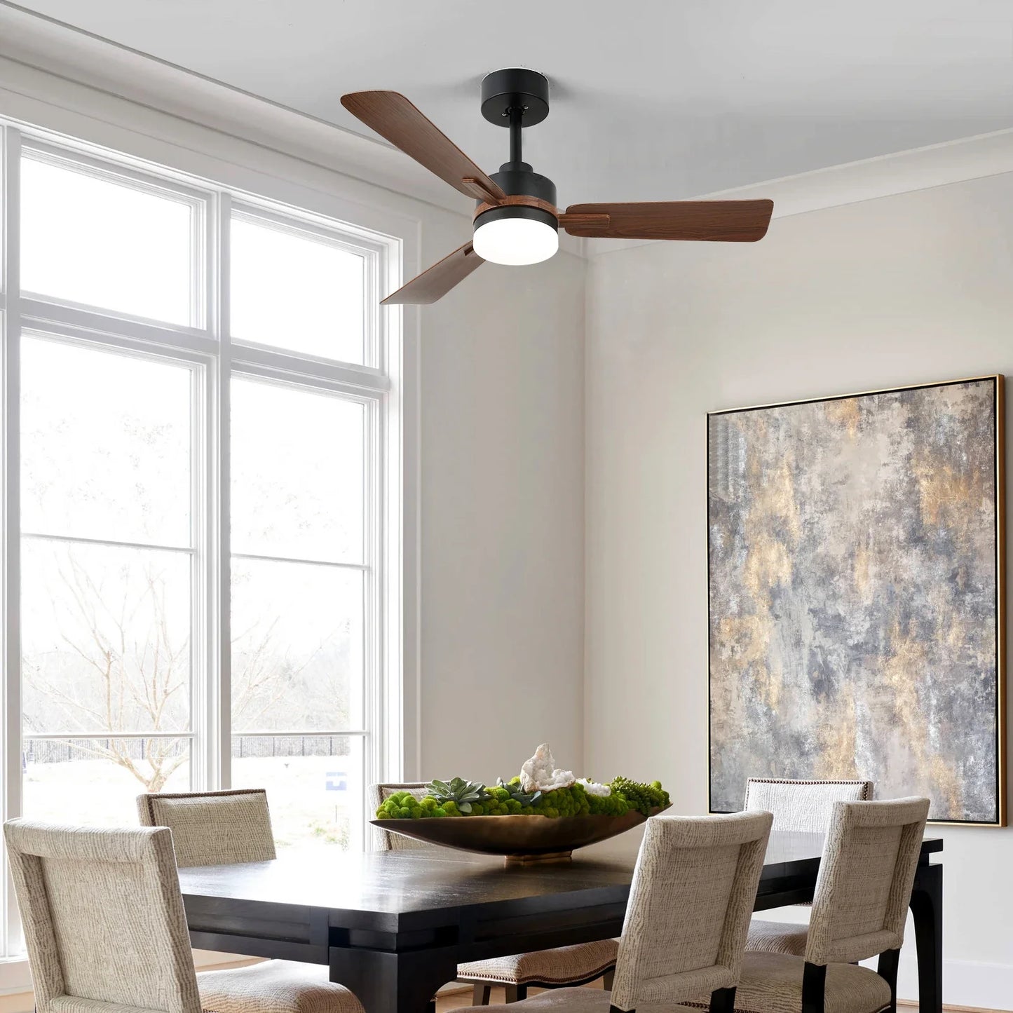 VETRULUS Modern Ceiling Fan Fandelier With Remote Control Dimming