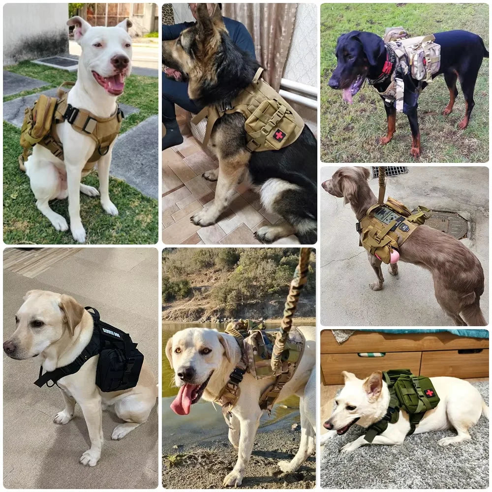 Dog Tactical Bags Set Molle Pouches For Harness Attachment Training