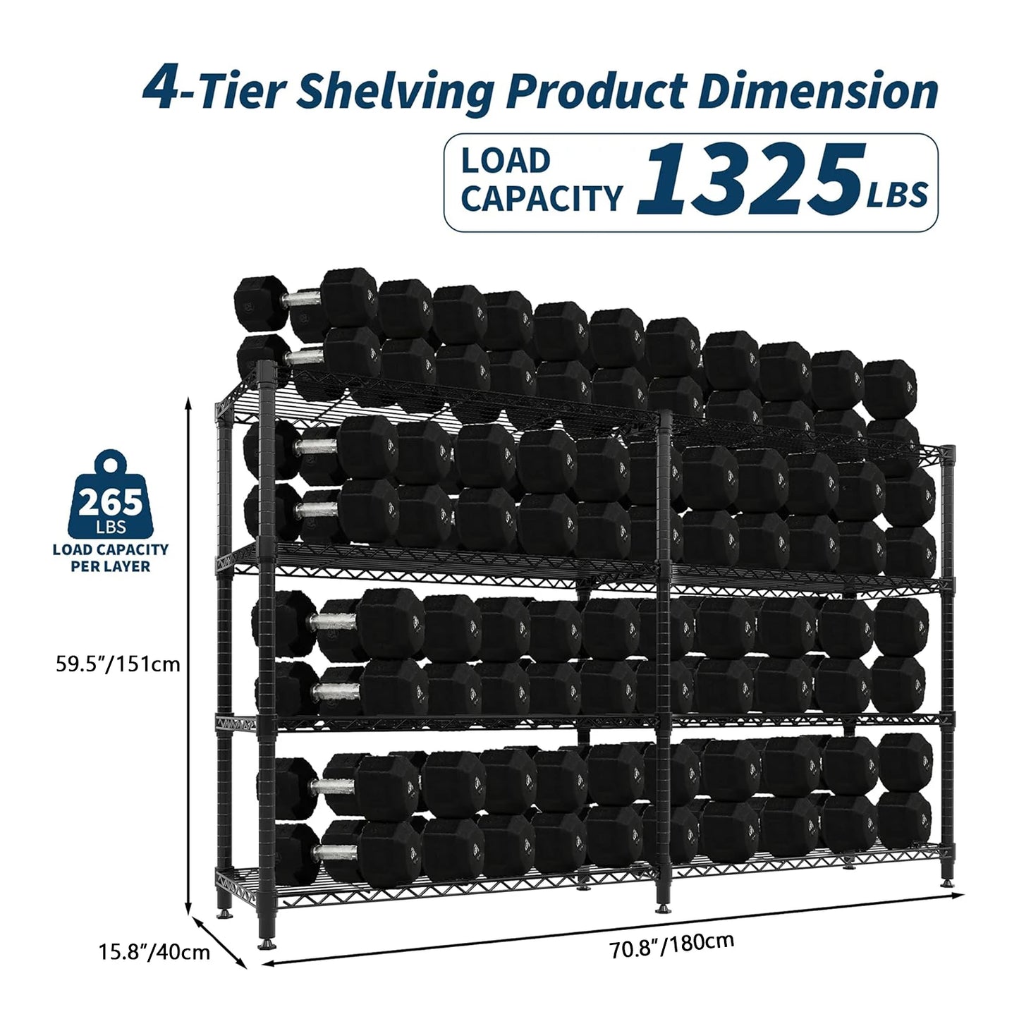 TWISTER.CK Heavy Duty 5 Tier Metal Shelving Unit For Kitchen Garage