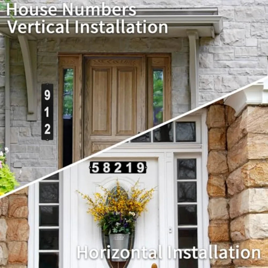 Wooden Address Plaque With Mailbox Numbers Waterproof Horizontal Mount