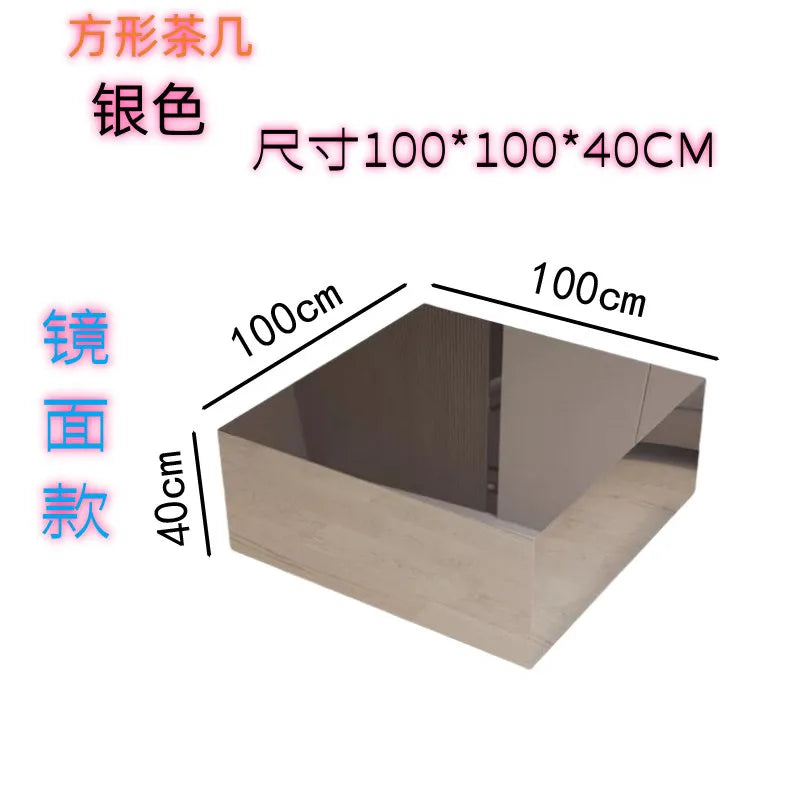 MDNG Modern Stainless Steel Coffee Table for Living Room Sealed Storage