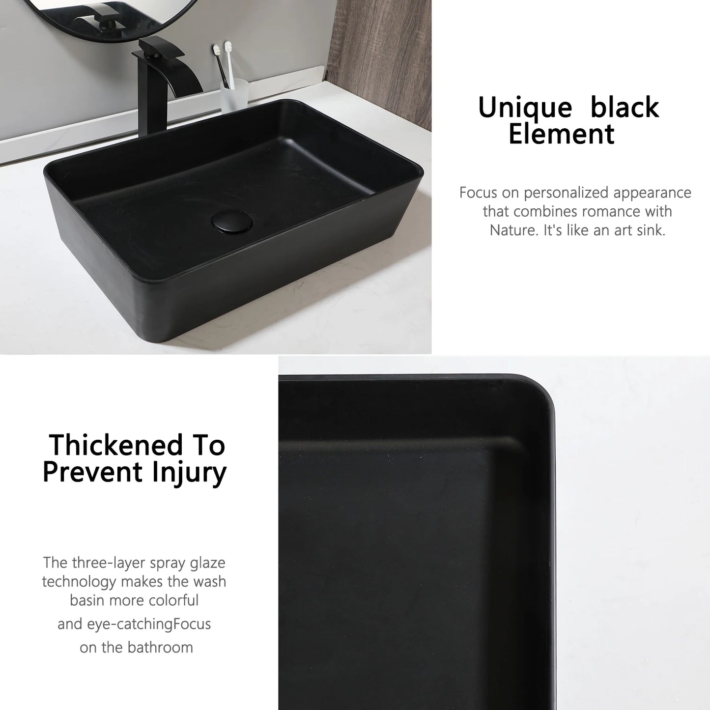 MEKKHALA Oval Acrylic Countertop Vessel Sink Bathroom Washbasin
