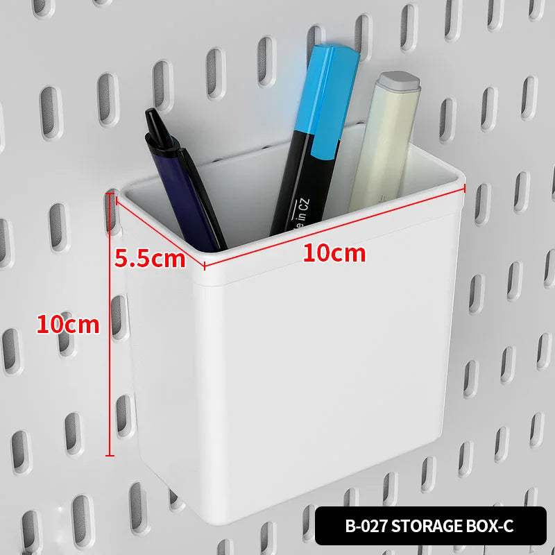 Wall Mounted Pegboard Organizer With Shelves For Desk Accessories