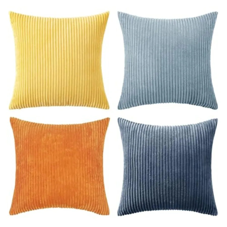 Modern Corduroy Farmhouse Throw Pillow Covers For Couch Decor