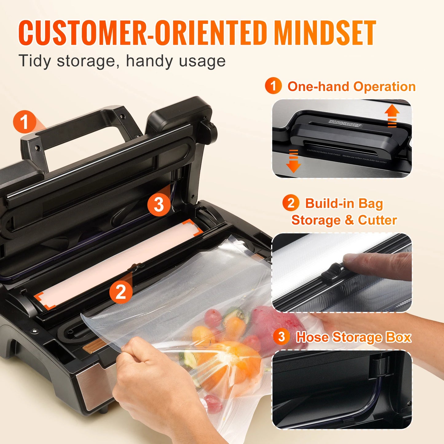 SucceBuy Vacuum Sealer Machine 90Kpa 130W Free 10pcs Vacuum Bags