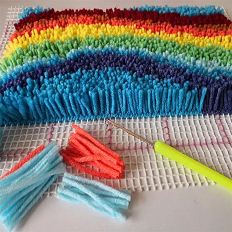 Latch Hook Kit With Mixed Yarn Bundles For DIY Crafts