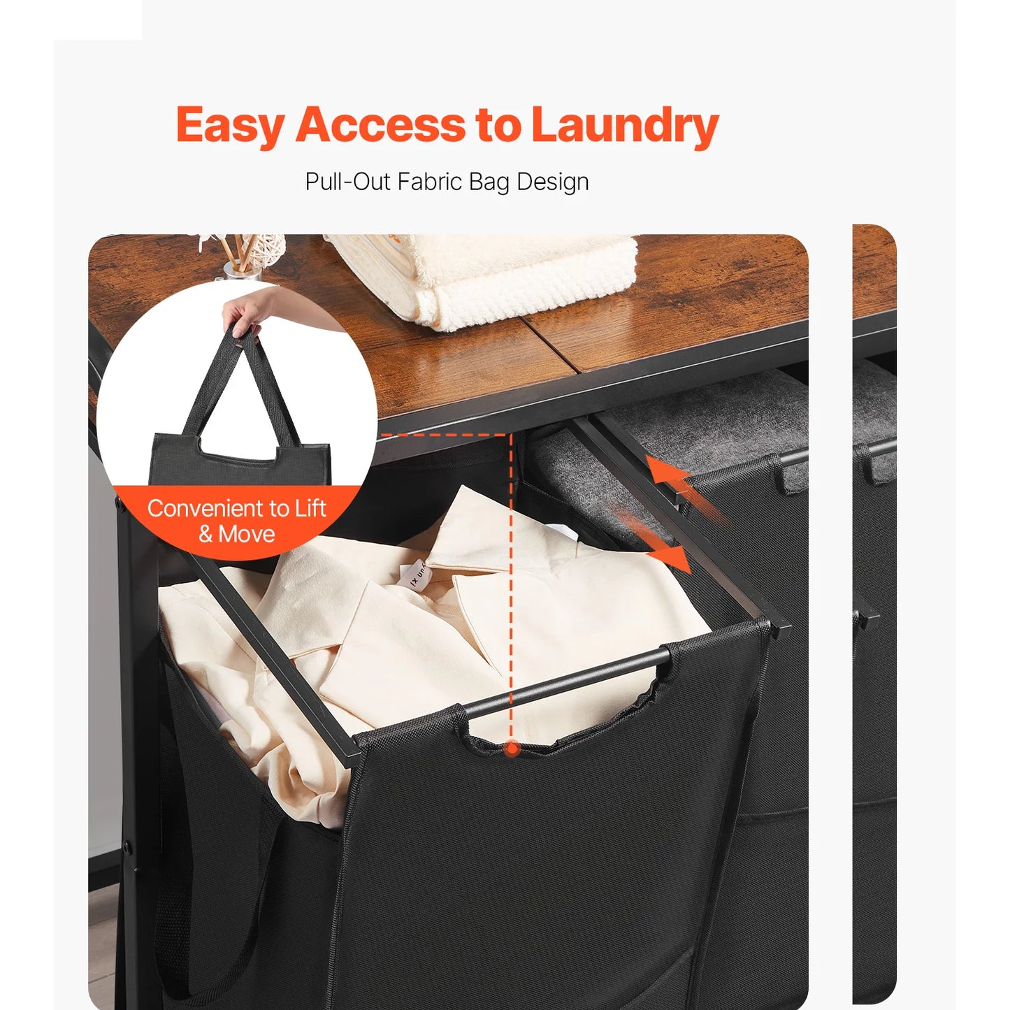 SucceBuy Laundry Sorter Hamper With Metal Frame Freestanding Organizer Baskets