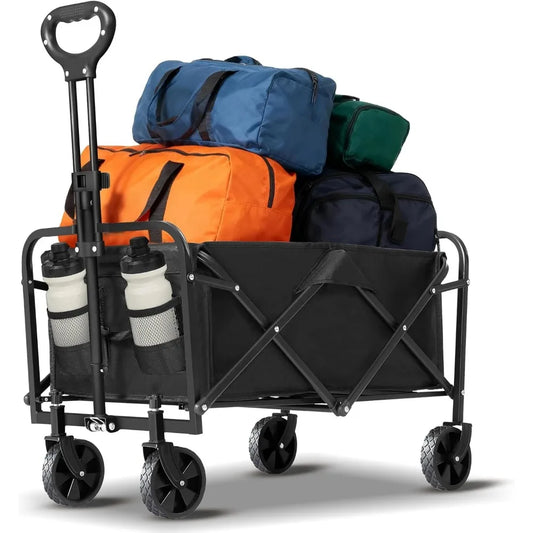 NBVCX Foldable Utility Wagon 220Lb Cart For Shopping And Outdoors