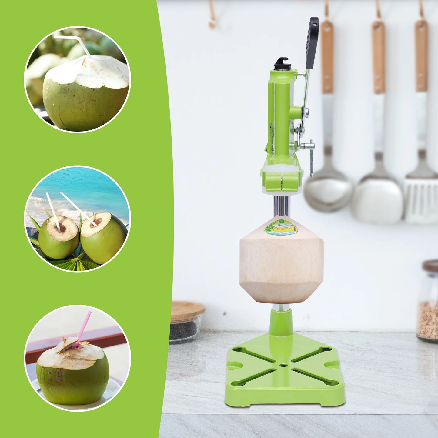 Stainless Steel Manual Coconut Opener With Ergonomic Handle