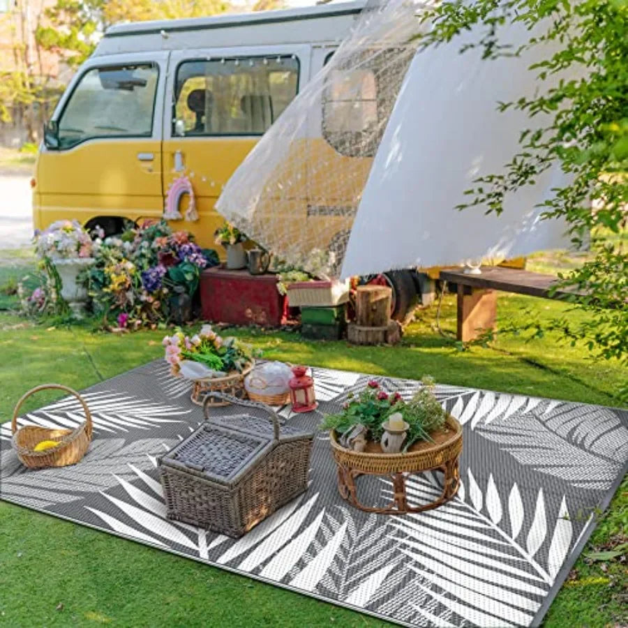 Outdoor Rug Waterproof for Patios Clearance, Reversible Plastic Straw Camping Carpet, Large Area Rugs Mats for RV, Picnic, Back