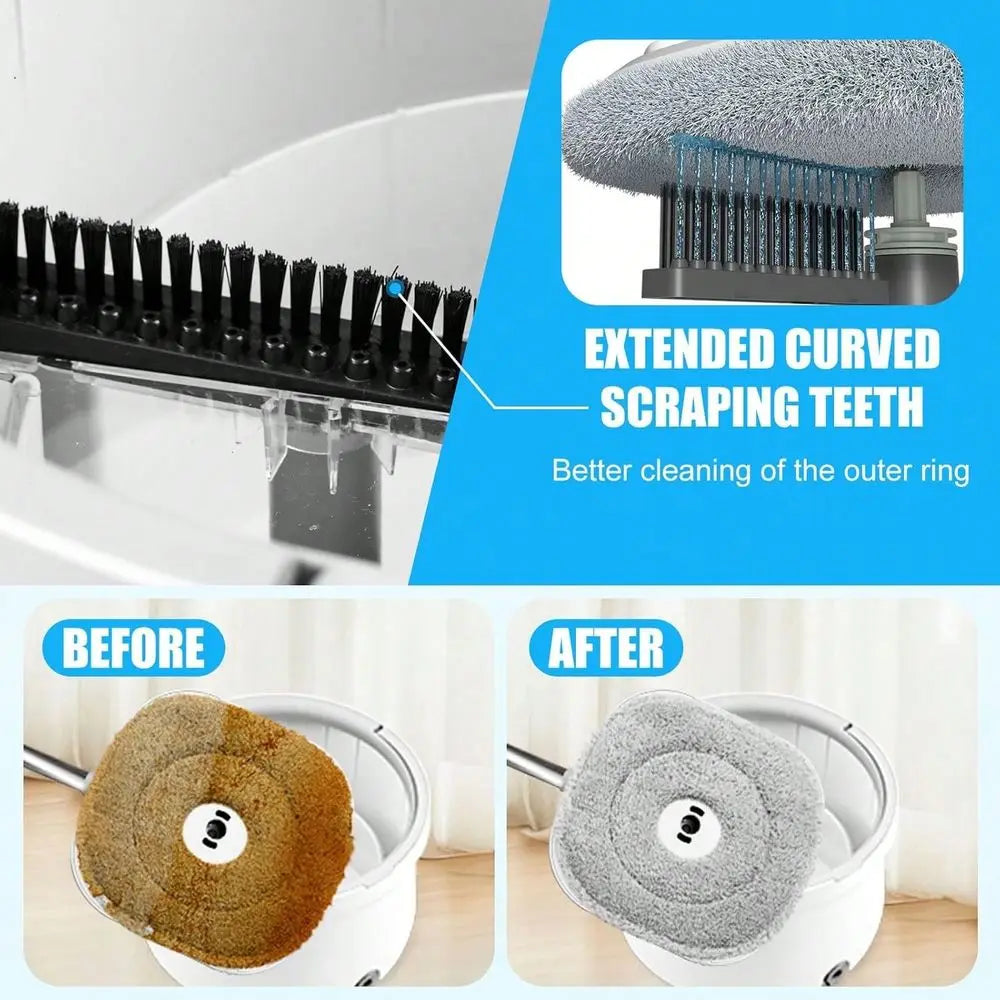 Spin Mop And Bucket Set Hands Free Self Cleaning Mop For Hardwood Floors