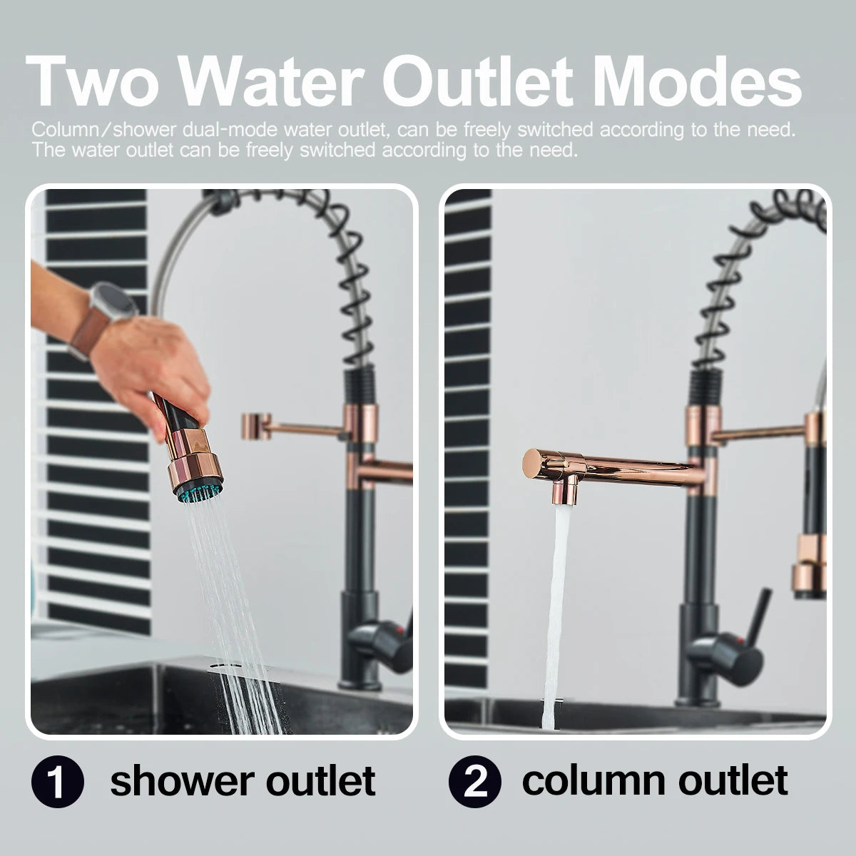 Hownifety Spring Kitchen Faucet with Pull Down Spout