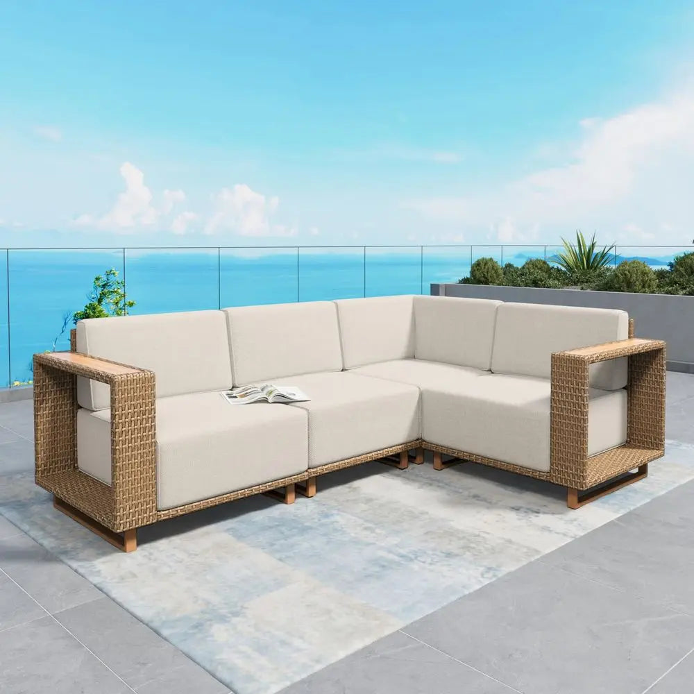 Outdoor Patio Furniture Set With Coffee Table Four Piece