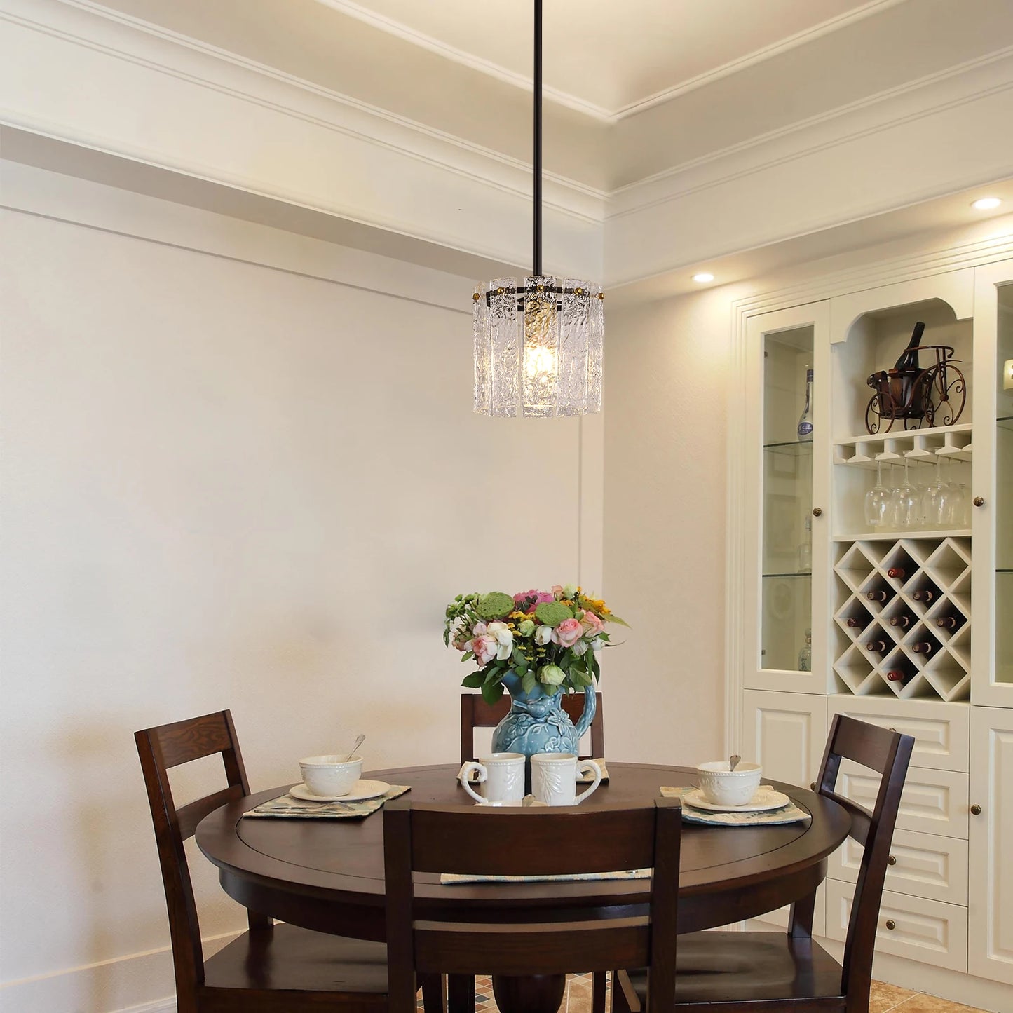 GreeLustr Crystal Glass Pendant Ceiling Lamp for Living Room