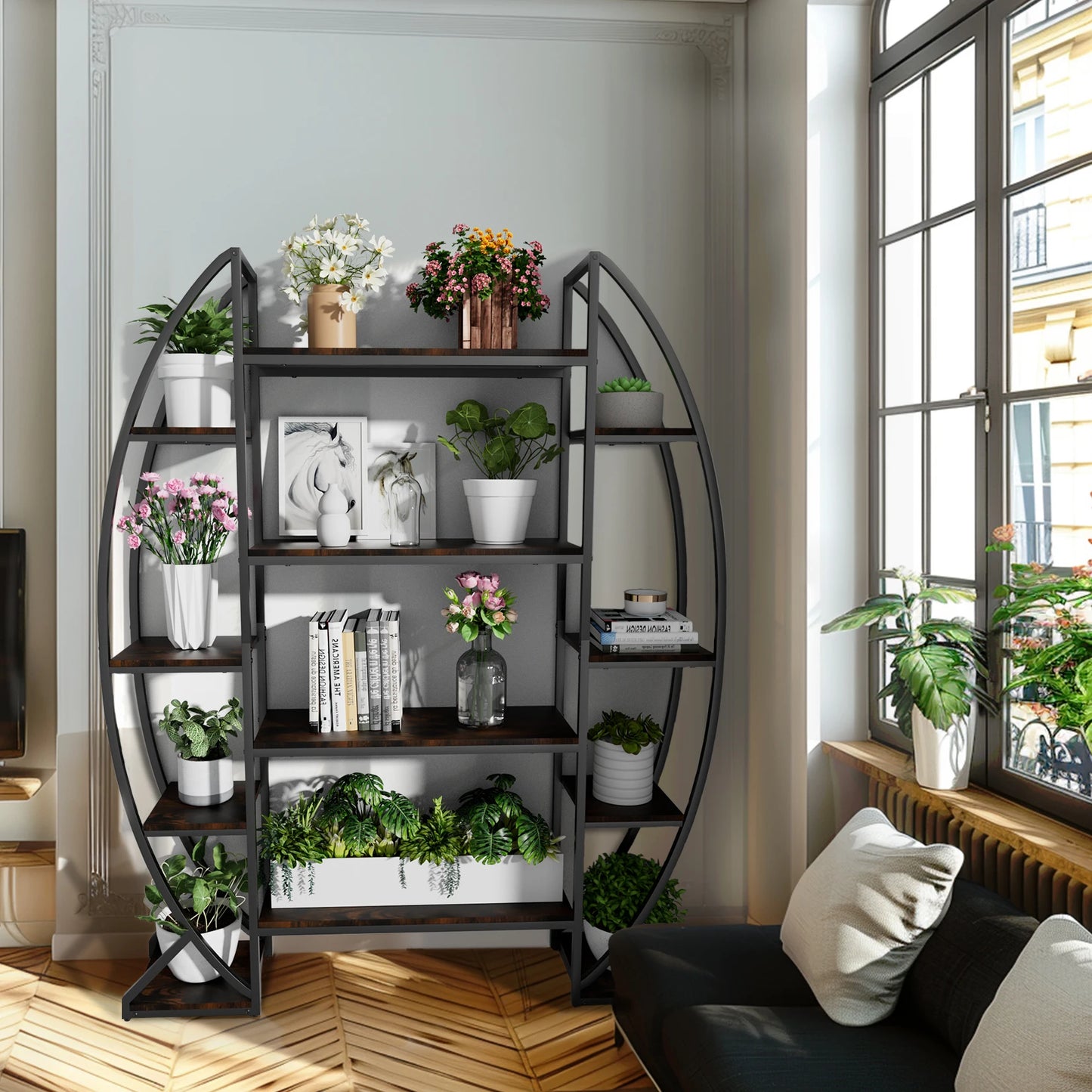 Wisfor Metal Plant Stand Multilayer Bookshelf 10 Tier Garden Pot Rack