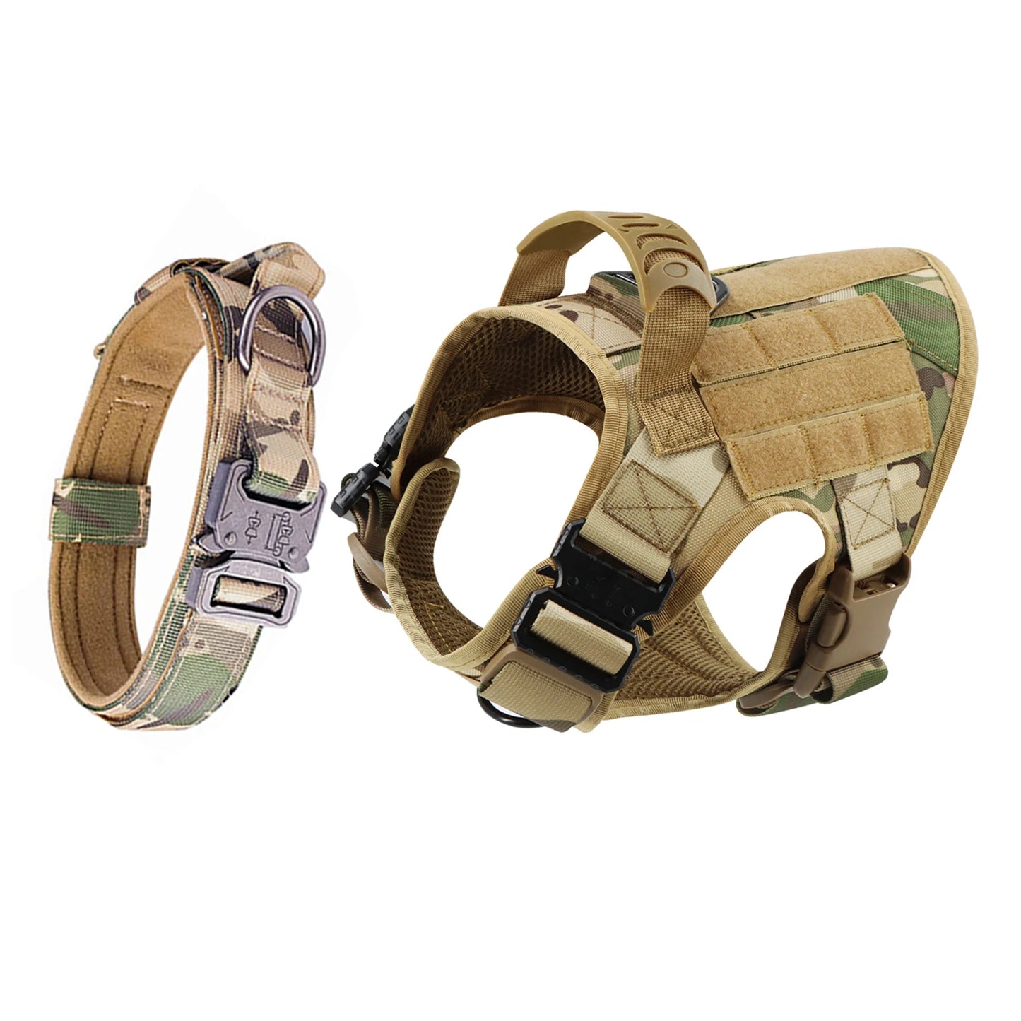 Durable Nylon Dog Harness And Collar Set For Outdoor Walking Training