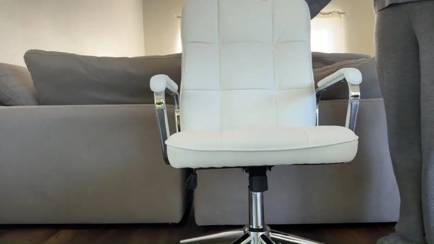PU Leather Ergonomic Adjustable Office Chair With Armrests