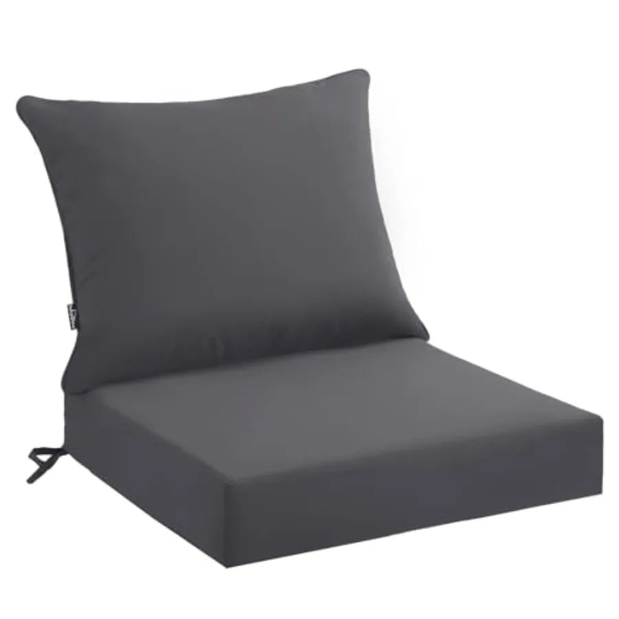 Outdoor Patio Seat Cushions Waterproof Fade Resistant With Removable Cover