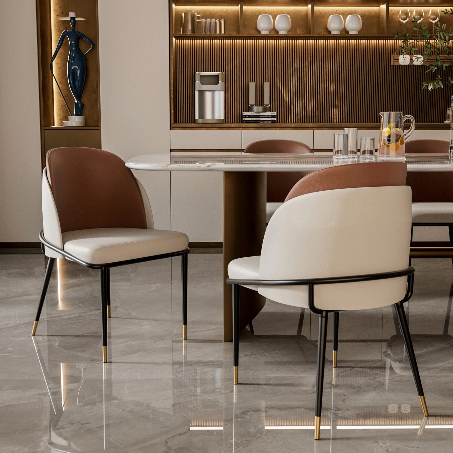 Faux Leather Dining Chairs Set Of 2 Upholstered Kitchen Chairs