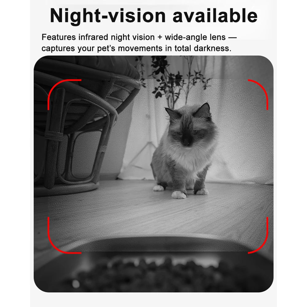 Nityers 4L Automatic Cat Feeder With HD Camera WiFi