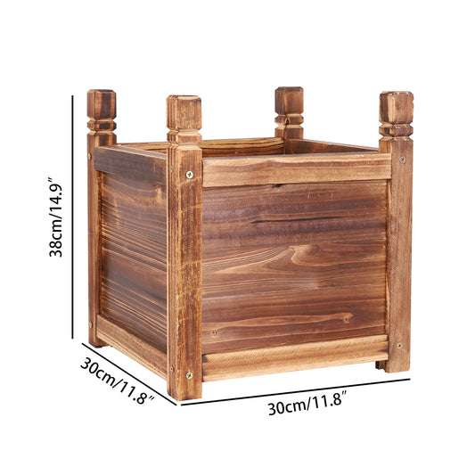 Wooden Raised Planter Box Pine Wood Indoor Outdoor Garden Bed