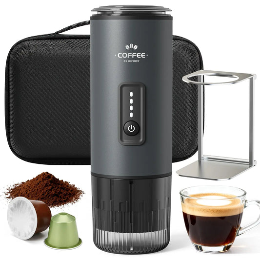 3 In 1 Portable Electric Espresso Coffee Maker With Rechargeable Battery And Aluminum Body