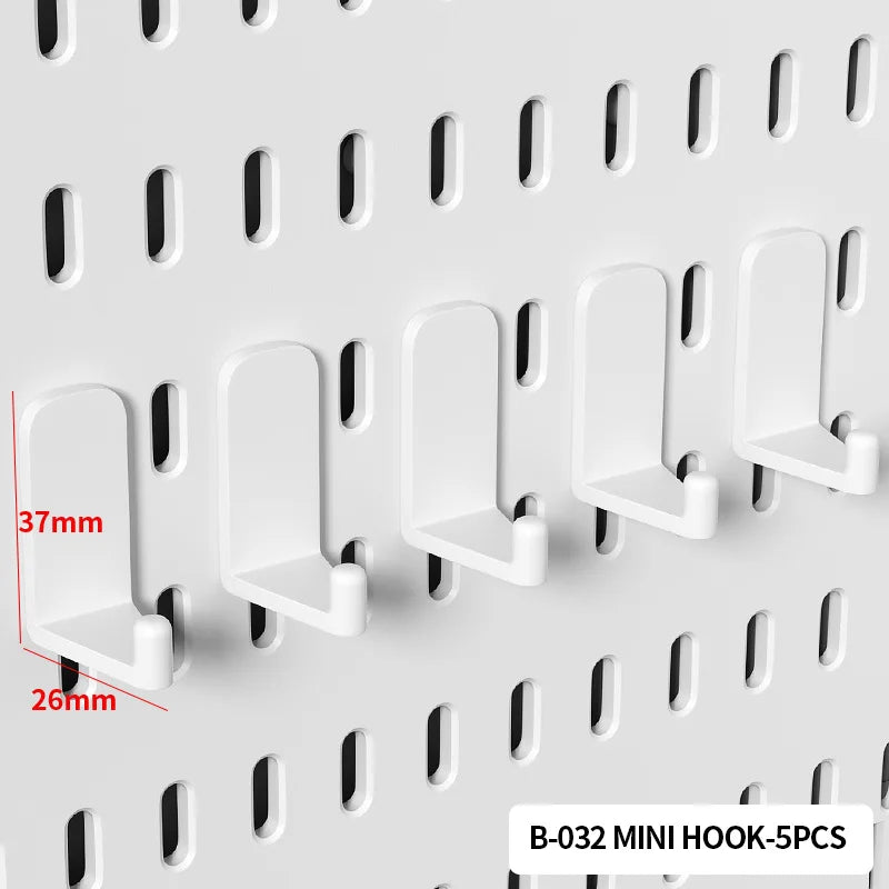 Wall Mounted Pegboard Organizer With Shelves For Desk Accessories