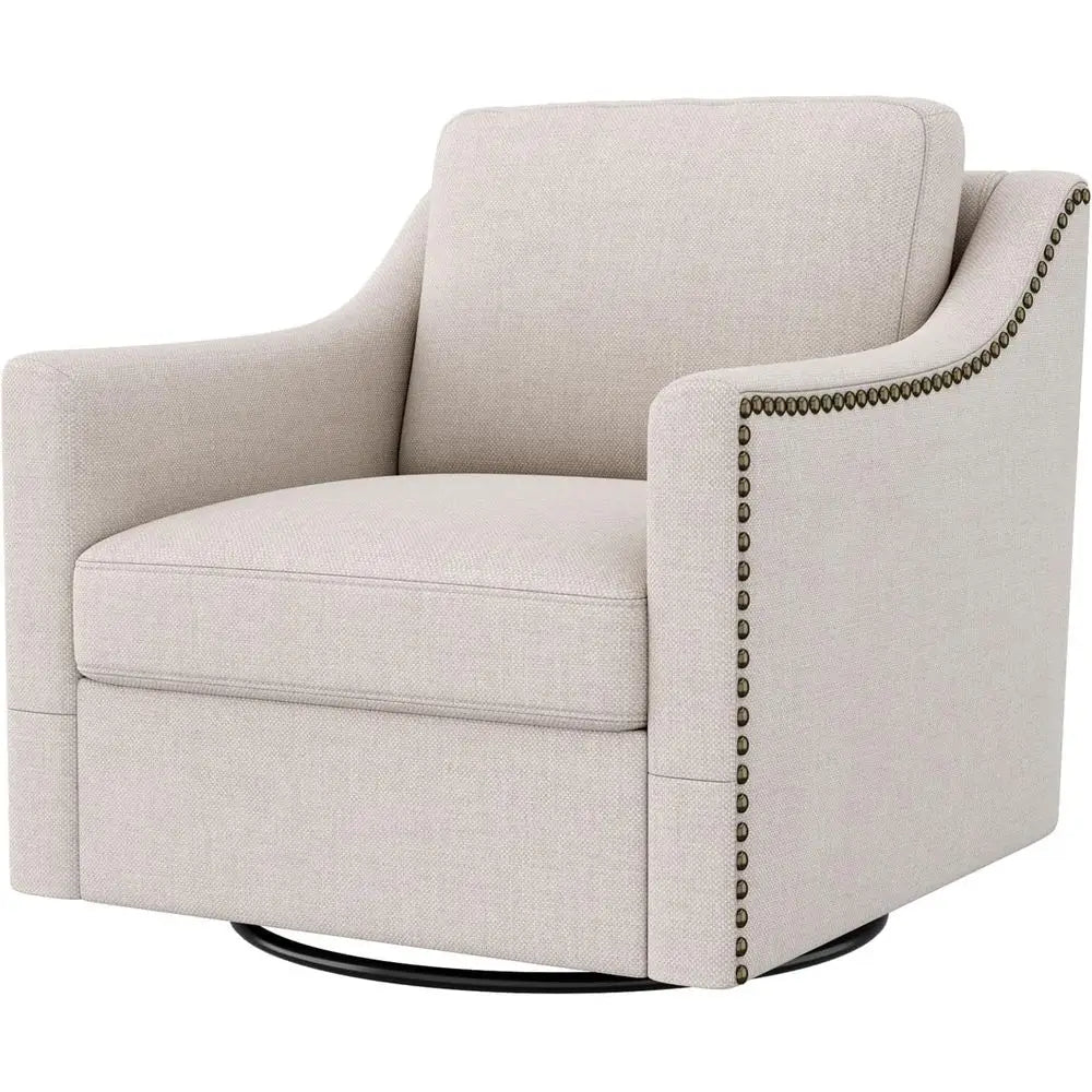 UKMJ Swivel Armchairs Set of 2 With Nailhead Trim Elegance