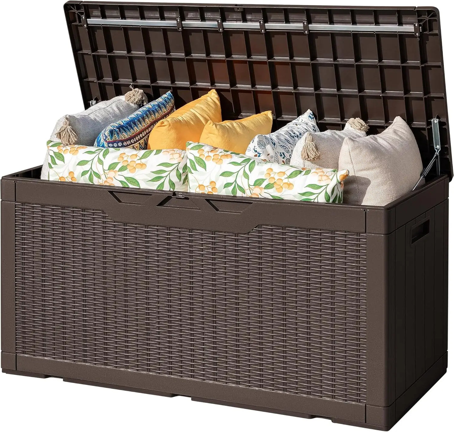Resin Waterproof Outdoor Storage Deck Box With Wood Texture