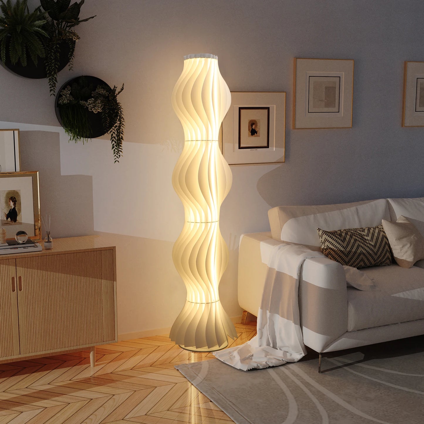 Iron Floor Lamp With Pleated Shade For Nordic Ambient Lighting
