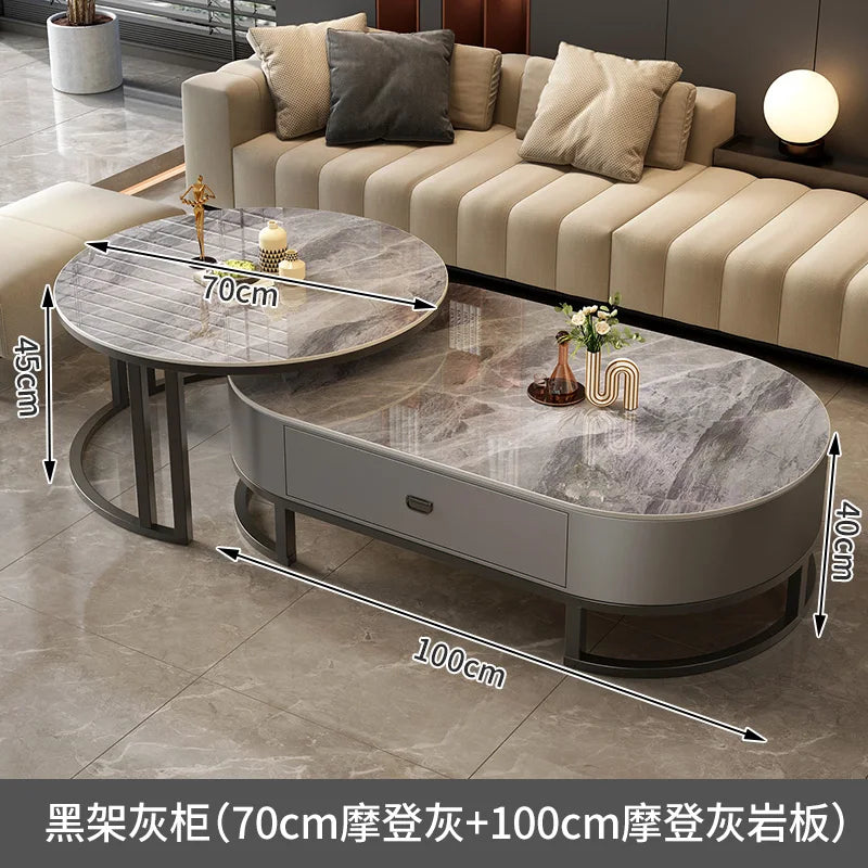 QWC Modern Nordic Wood Coffee Table With Built In Storage