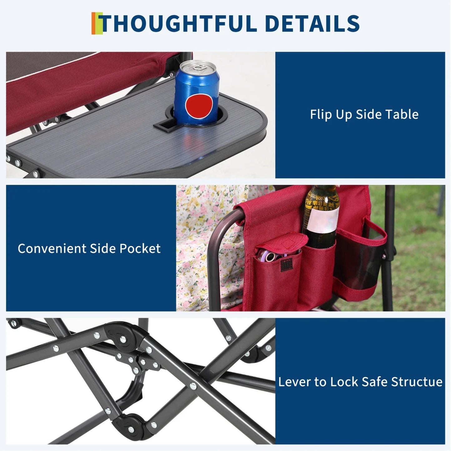 HiMISS Folding Directors Chair For Adults With Cup Holder