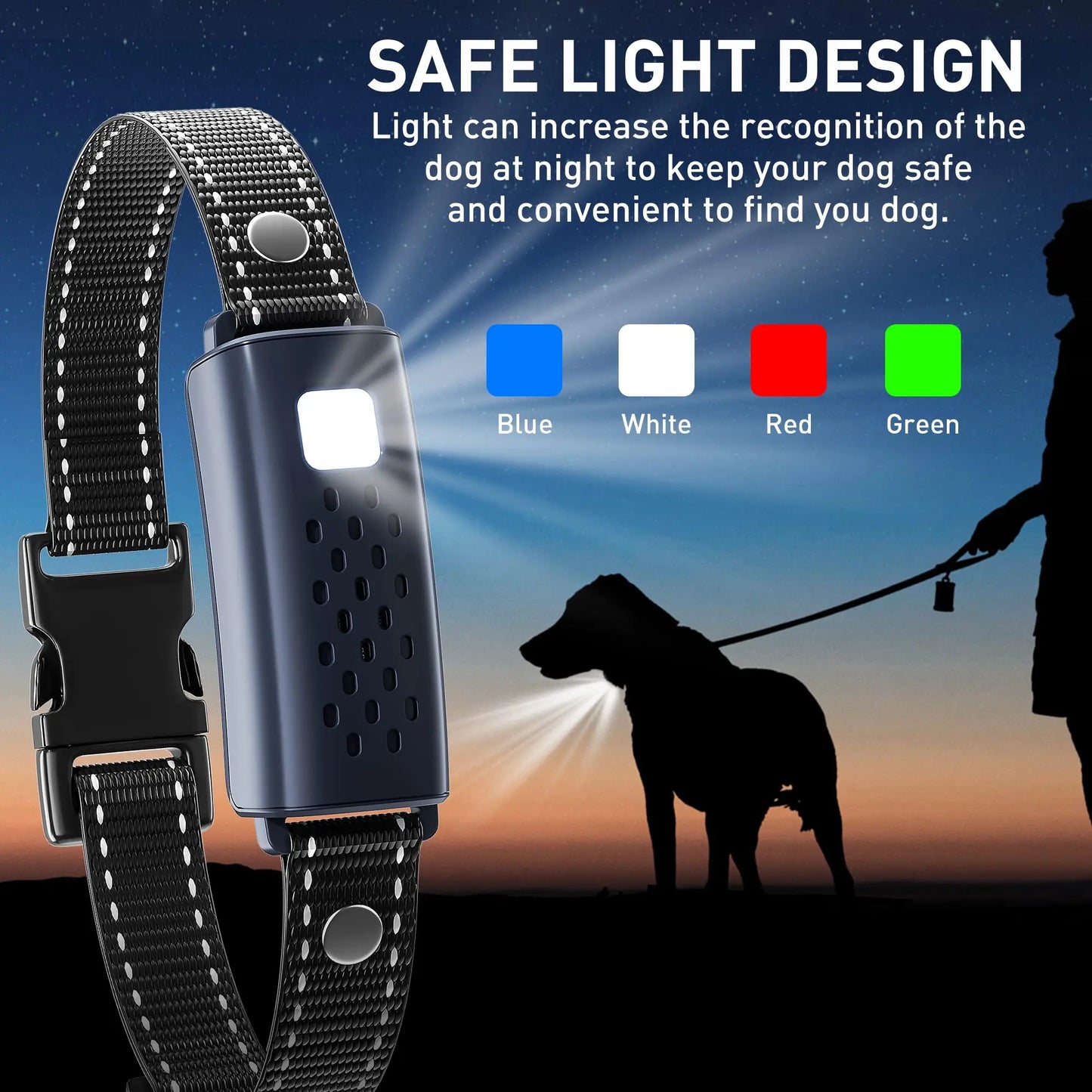 Electric Dog Training Collar With Remote Control Waterproof Beep Vibration Shock